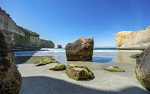 Rocky Shoreline Landscape Prints: Sand beach with sandstone cliffs