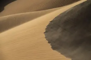 Deserted African Landscape Prints: Sand dunes in the evening light
