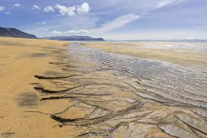 Northern Europe Beach Scene Prints: Sand structure with ripple at low tide