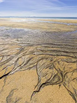 Icelandic Coastline Prints: Sand structure with ripple at low tide