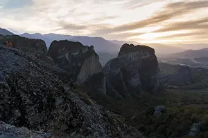 Thessaly Greece Tourist Attraction Prints: Sandstone formations at dusk, backlight
