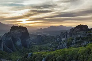 Sandstone Formations Prints: Sandstone formations at sunset