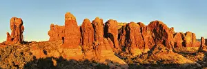 Sunset In The Desert Prints: Sandstone formations at sunset