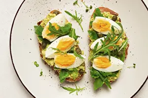 Wholemeal Bread Recipes Prints: Sandwich with mashed avocado, boiled egg