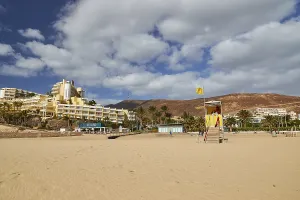 Fuerteventura Beach Prints: Sandy beach beach, hotel complex