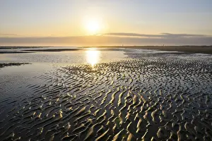 Sandy Ocean Beach Europe Prints: Sandy beach beach with ripple pattern