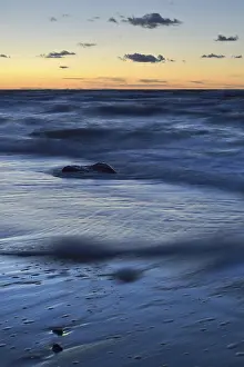 Deserted Sandy Beach Europe Prints: Sandy beach in the evening light