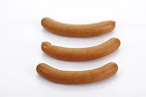 Meat Product Images Prints: Three sausages