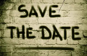 Abstract Symbol Image Prints: Save The Date Concept