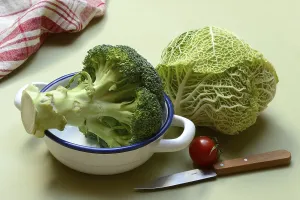 Savoy Cabbage Prints: Savoy cabbage, and broccoli in pot