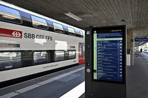 Public Transport Europe Prints: SBB timetable and passenger train