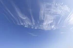 Cloudy Atmosphere Prints: Scenic dramatic summer clouds. Cloudscape of bright blue sky