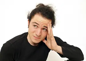 Worried Facial Expression Prints: Sceptical man