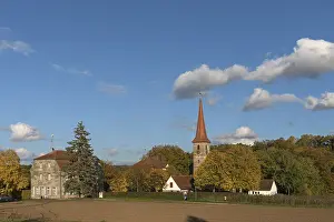 Southern Germany Village Scene Prints: Former school building with the St