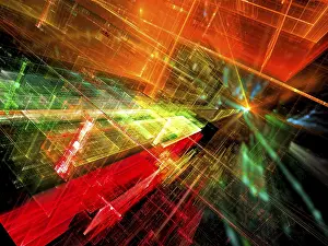 Virtual Reality Background Prints: Sci fi or virtual reality background - abstract computer-generated image