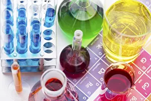 Balanced Diet Nutrition Prints: Science elements with chemicals assortment