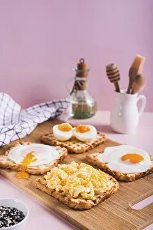 Homemade Breakfast Ideas Prints: Scrambled egg, poached egg, fried egg
