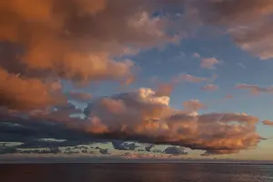 European Sunset Scene Prints: Sea and dramatic cloud atmosphere