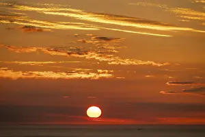 Scandinavian Evening Sky Prints: Sea, dramatically illuminated clouds