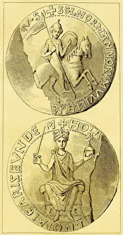 Steel Engraving Illustration 1842 Prints: Seal of Norman William the Conqueror
