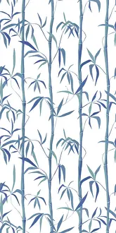 Asian Decorative Item Prints: A seamless bamboo vector pattern