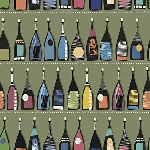 Seamless Pattern Prints: Seamless pattern with bottles in colors