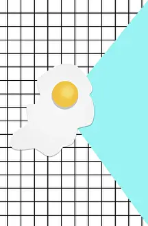 Food Photography Art Prints: Seamless pattern with omelette and eggs on a checkered background