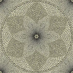 Ceramic Tile Pattern Prints: Seamless stone mosaic pattern, round repeating design