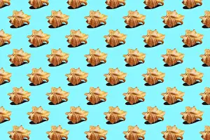 Blue Background Image Prints: Seashells on blue, background, seamless pattern