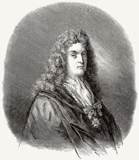 Sebastien Leclerc Print, 17th-century portrait engraving
