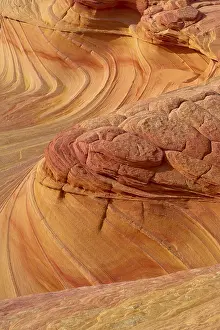 US American Desert Scenery Prints: The Second Wave, dramatic sandstone formation with undulating patterns and intense shades of red