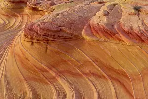 US American Desert Scenery Prints: The Second Wave, dramatic sandstone formation with undulating patterns and intense shades of red