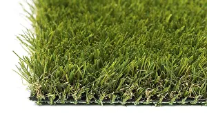 Artificial Turf Grass Prints: Section of artificial turf grass on white background