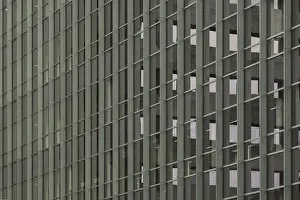 Waste Separation In Europe Prints: Section of a modern green building with repeating windows