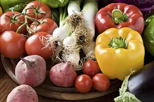 Fresh Produce Prints: A selection of fresh organic vegetables
