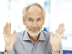 Caucasian Male Portrait Prints: Senior, expression of helplessness