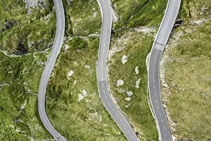 Swiss Alpine Scenery Prints: Serpentines of a mountain pass