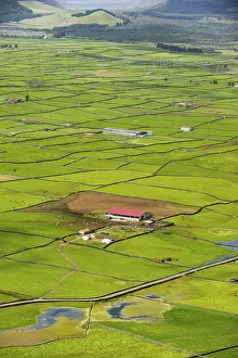 Azores Portugal Prints: Serra do Cume Viewpoint overlooking the patchwork