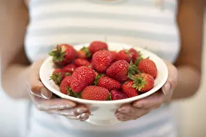 Close Up Fruit Photography Prints: Serving strawberries
