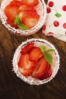 No People Meal Ideas Prints: A serving of strawberry over tapioca and jelly