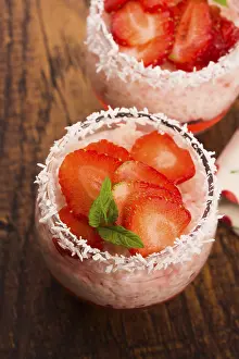 Tapioca Jelly Dish Prints: A serving of strawberry over tapioca and jelly