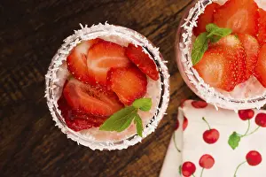 Strawberry Dessert Prints: A serving of strawberry over tapioca and jelly