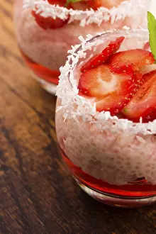 Strawberry Dessert Prints: A serving of strawberry over tapioca and jelly