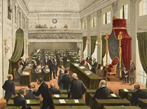 Historical Mural Painting Prints: Session of the Second Chamber of States General