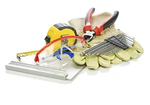 Handicraft Equipment Prints: Set of building tools