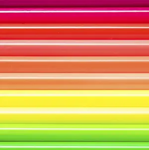 Rainbow Colored Pencils Prints: Set of colored pencils folded horizontally as a background