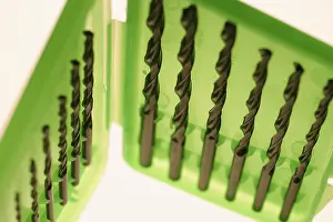 Handicraft Tools Prints: Set of drill bits in plastic case