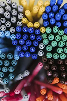 Rainbow Colored Pencils Prints: Set multicolored pens