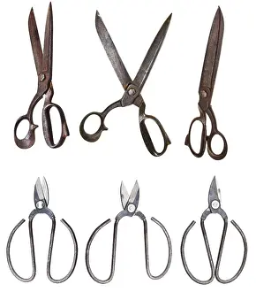 Handicraft Studio Shot Prints: Set of retro tailoring scissors