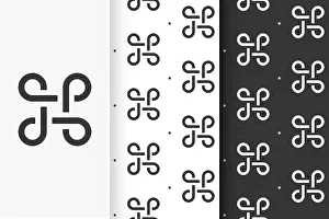 Seamless Pattern Design Prints: Set of seamless patterns Bowen knots in flat style
